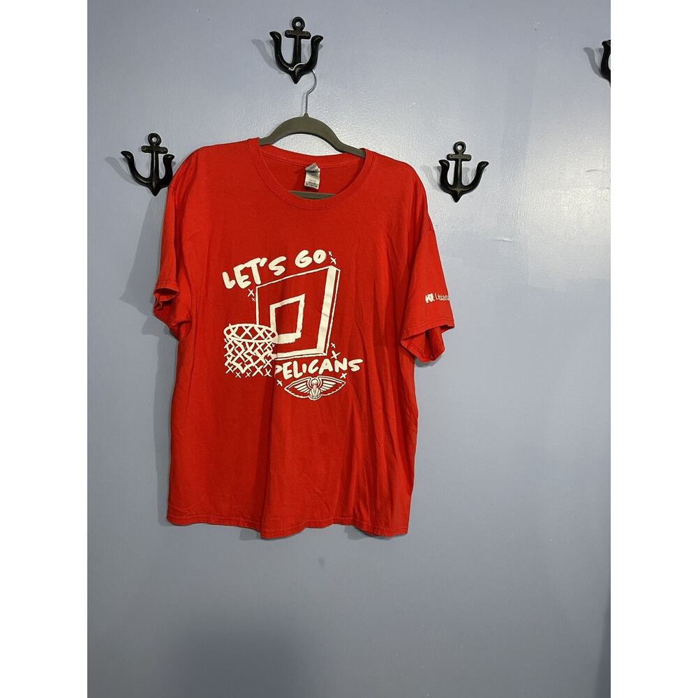 New Orleans Pelicans Gildan Short Sleeve T-Shirt Let's Go Promo Red Size XL